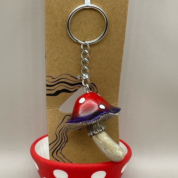Amanita Muscaria Mushroom Keychain, NWT, For Bundle Purchases Only - Picture 3 of 6